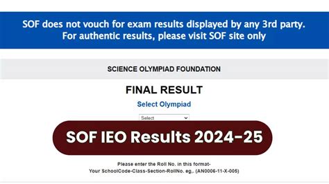 sofworld.org level 1 results|Science Olympiad Foundation .